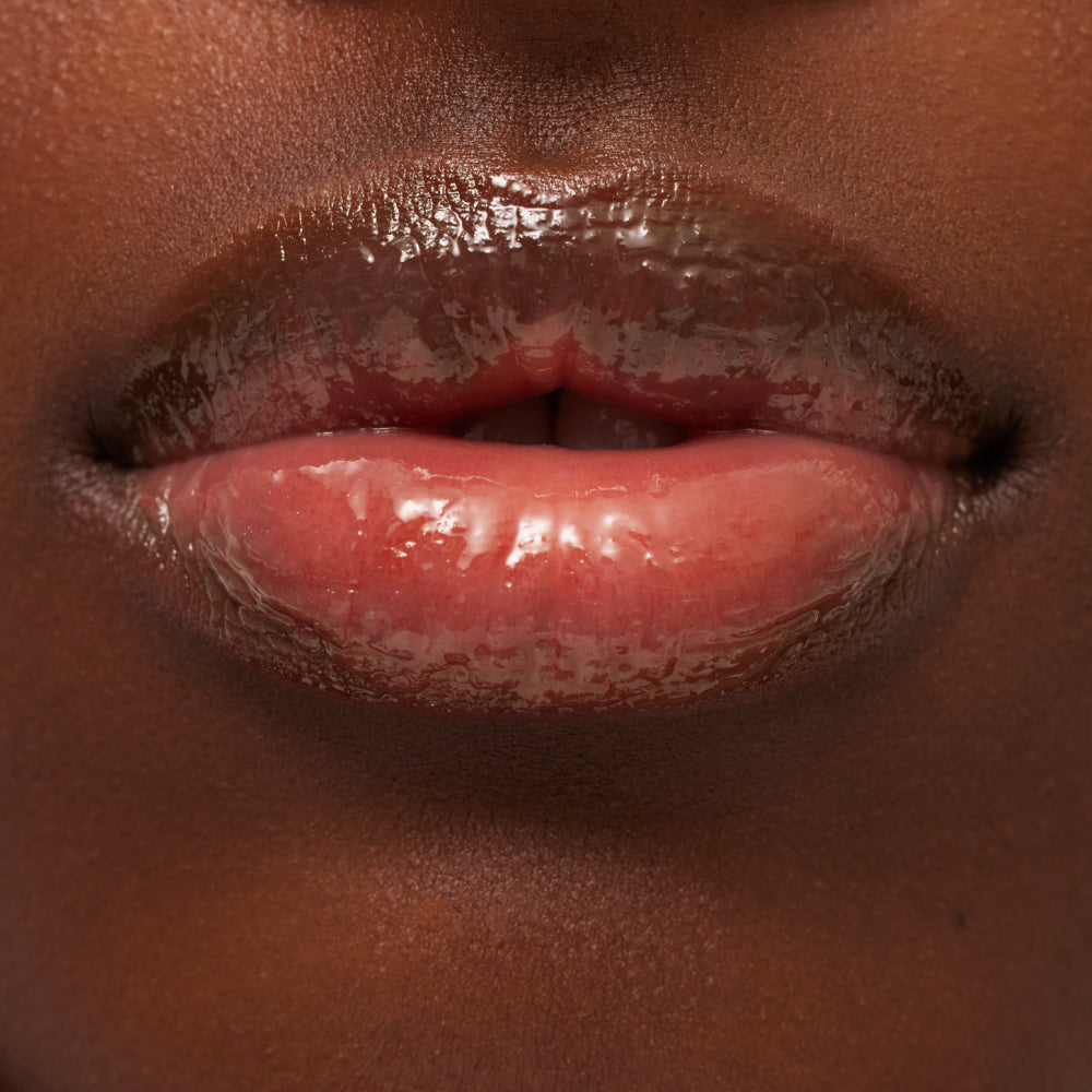 Close-up of glossy lips